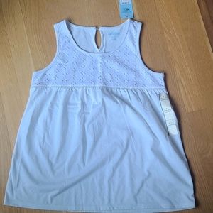 Cat & Jack  white eyelet tank top Size Girls 10/12